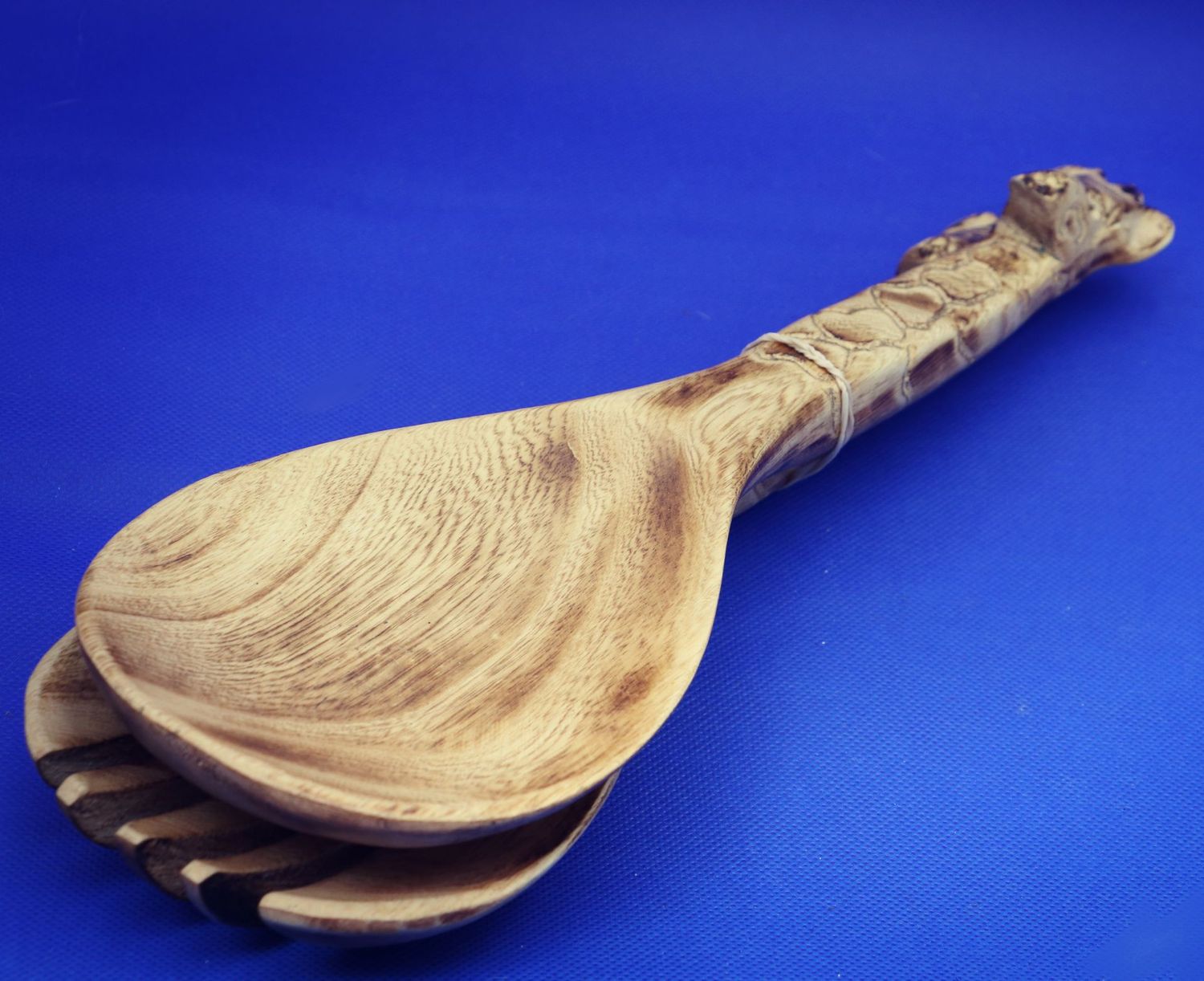 Giraffe Wood Salad Spoons