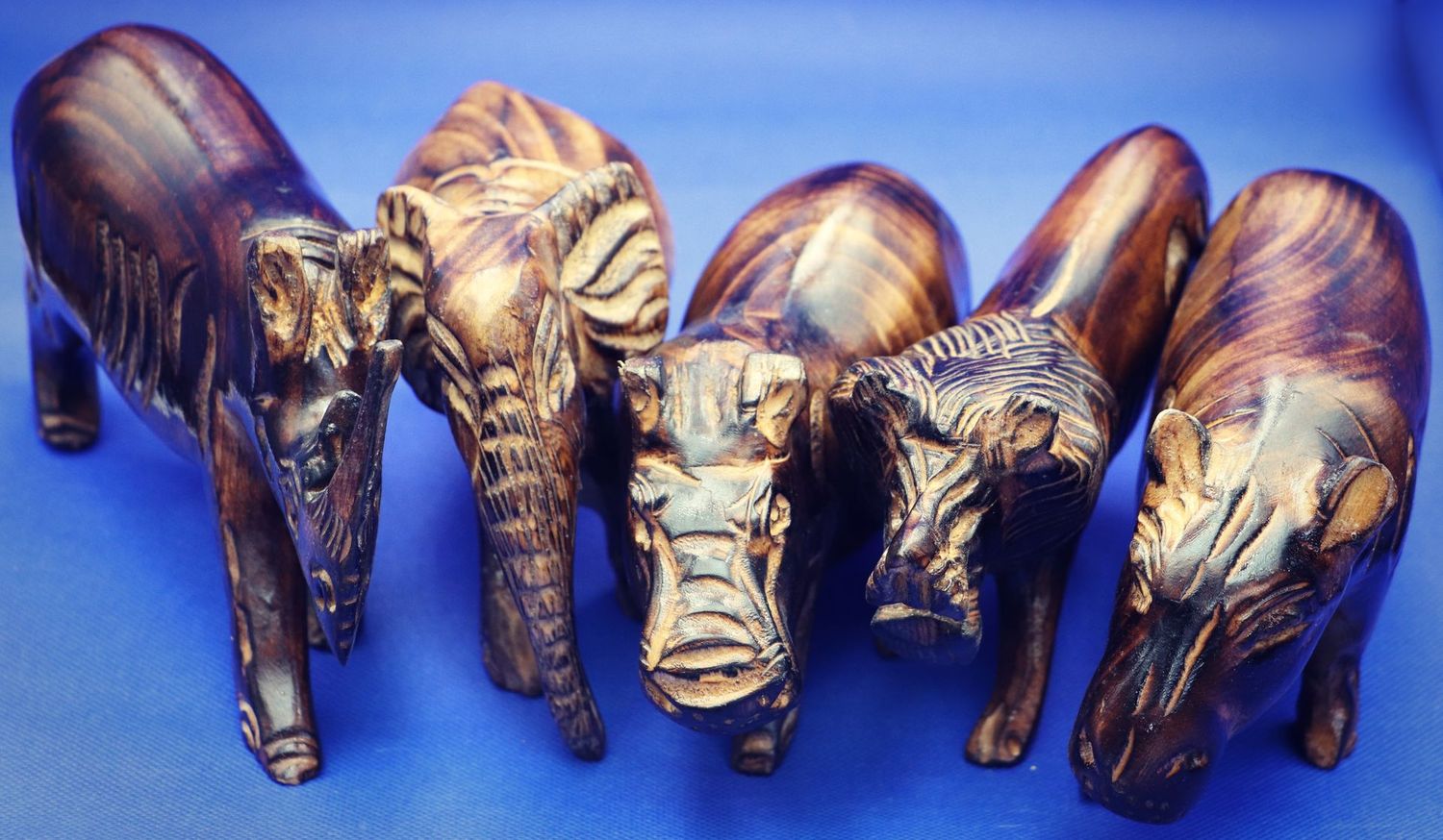 Smoked Wooden Safari Animals