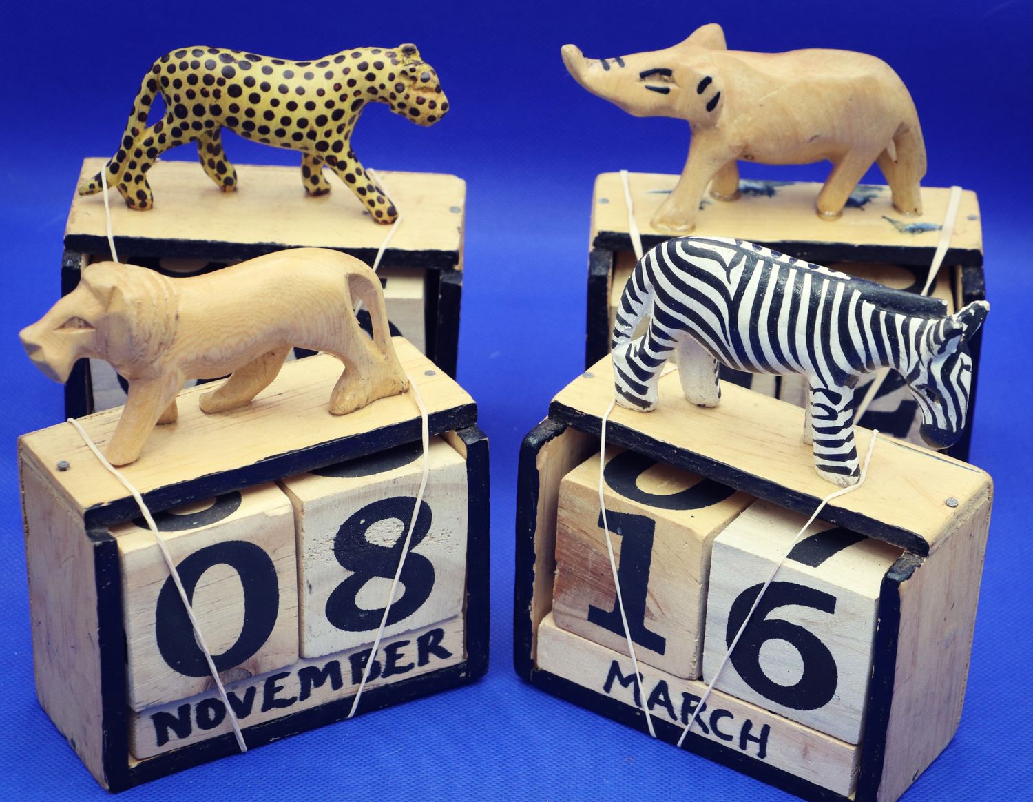 Hand Crafted Wooden Animal Calendar