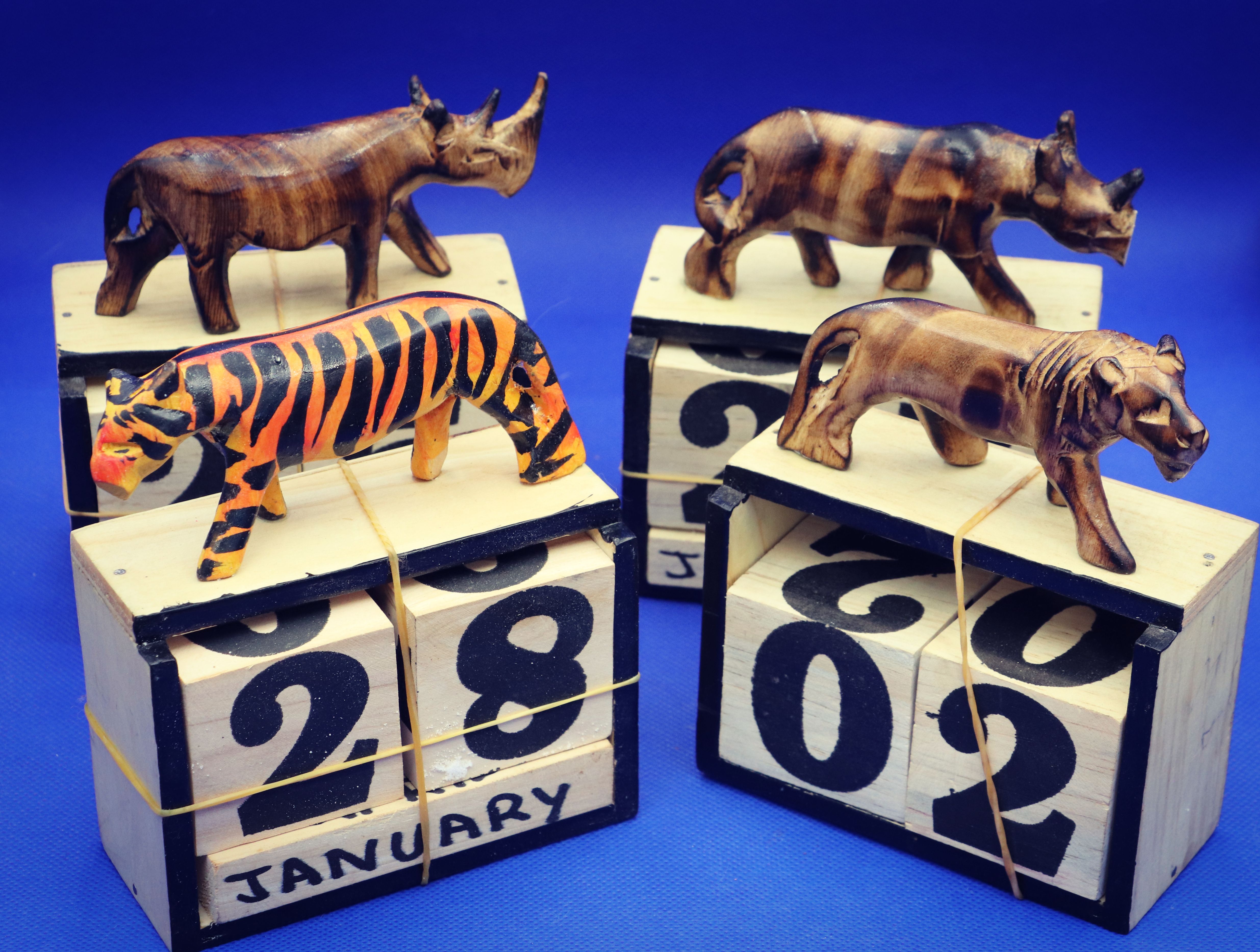 Hand Crafted Wooden Animal Calendar