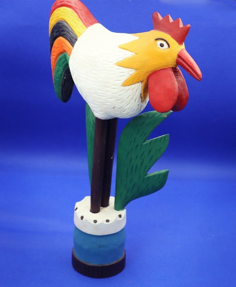 Handcrafted Wooden Rooster Decor