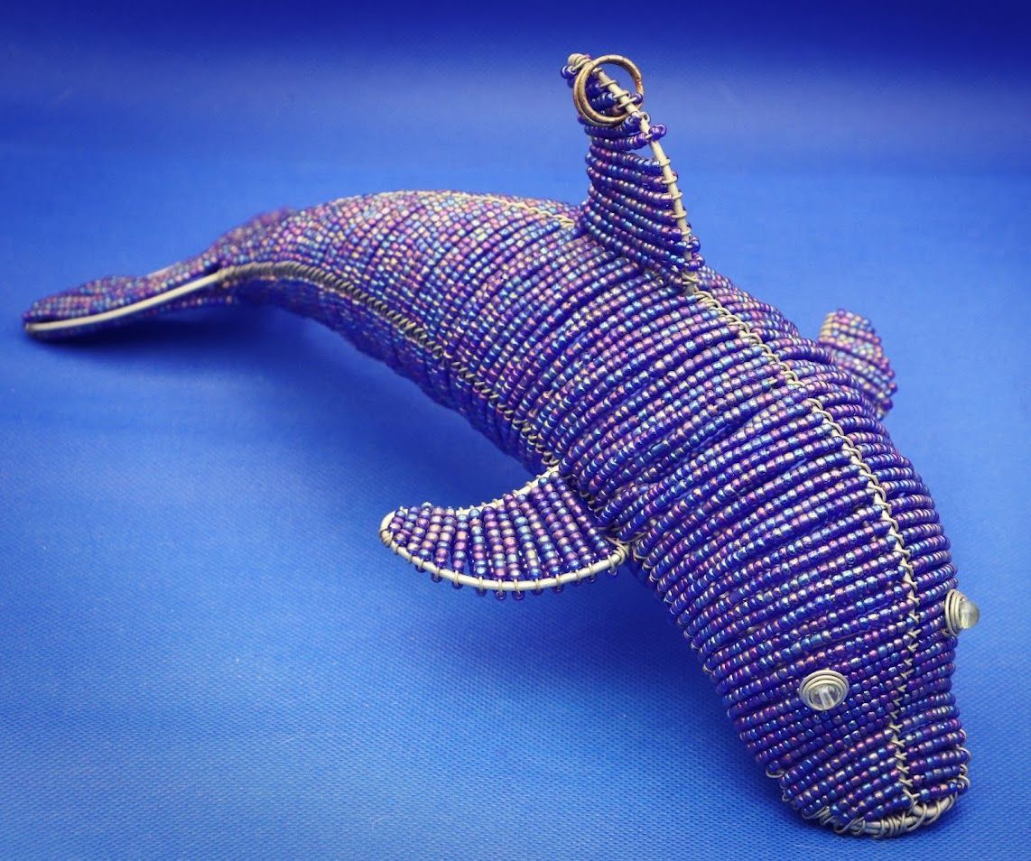 South African Beaded Wire Dolphin