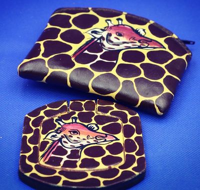 Giraffe Charm Coin Purse Set