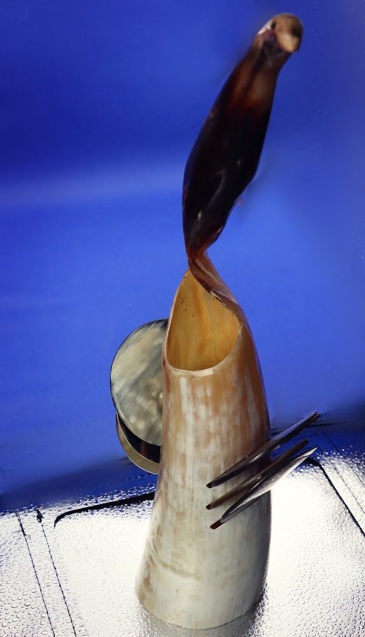 Hand Carved Horn Eagle Sculpture