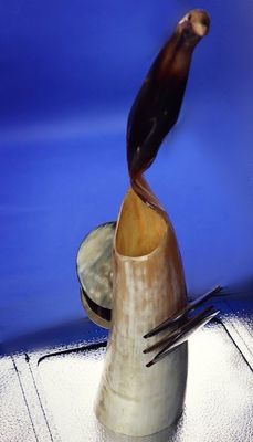 Hand Carved Horn Eagle Sculpture