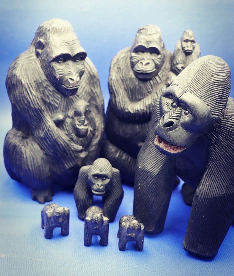 Wooden Gorilla Sculpture