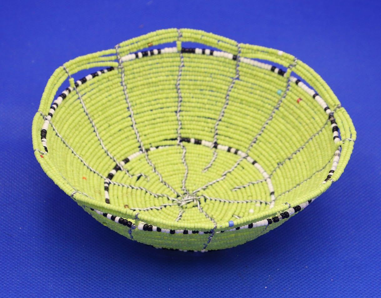 Lime Zest Beaded Basket