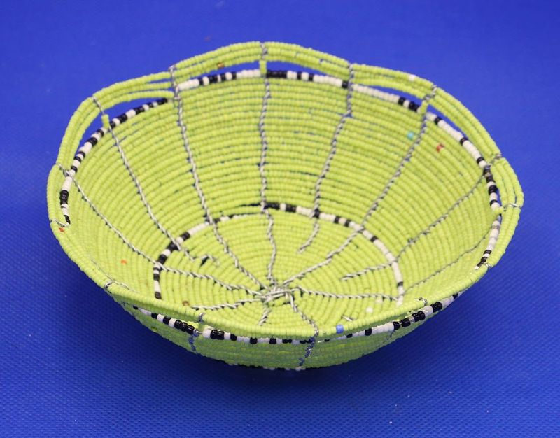 Lime Zest Beaded Basket