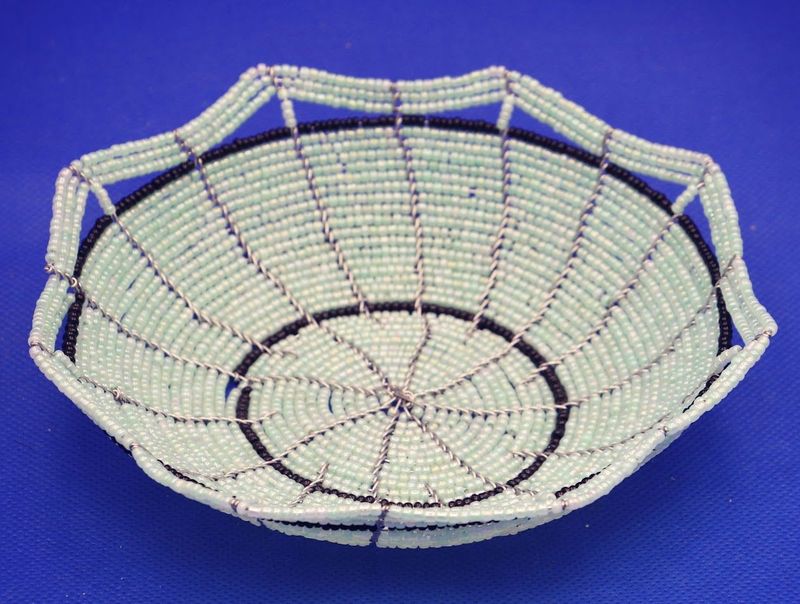 Mint Whisper Beaded Basket