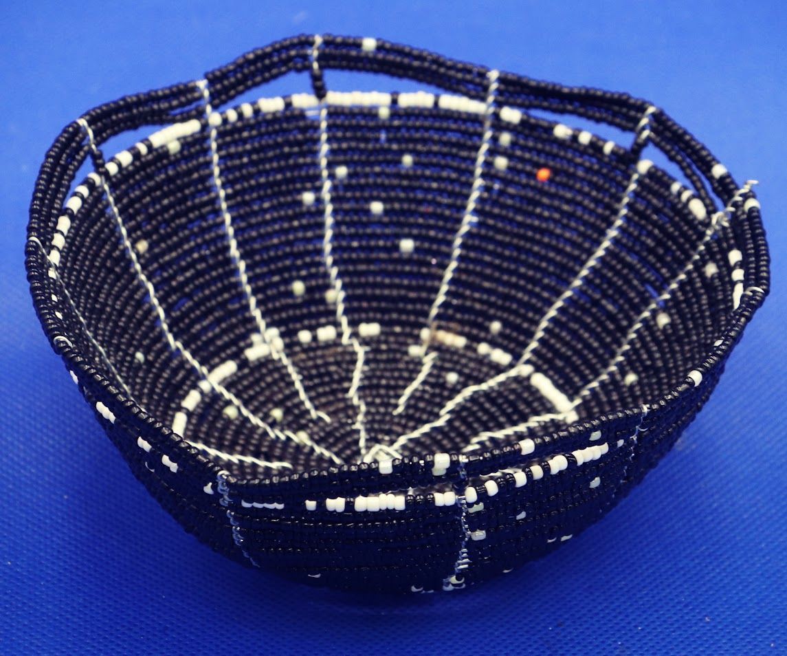 Midnight Stardust Beaded Basket