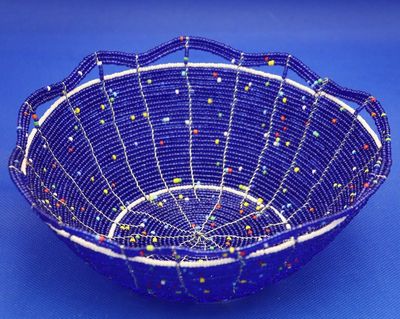 Blue Mirage Beaded Basket