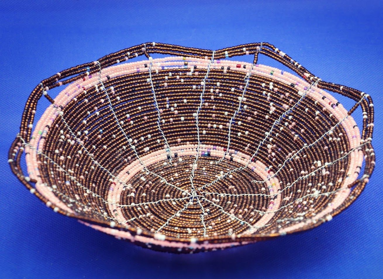 Rosewood Harmony Beaded Basket