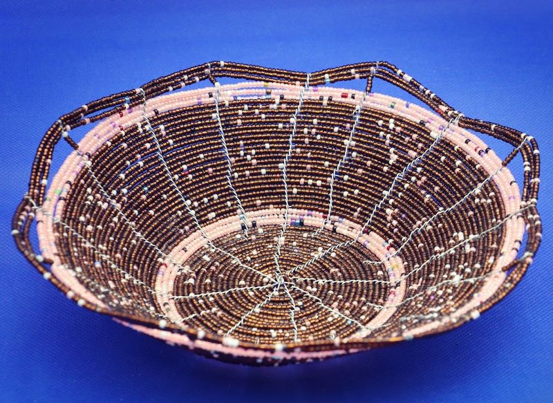 Rosewood Harmony Beaded Basket
