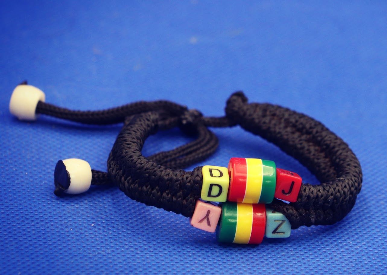African Bead Shoelace Bracelet