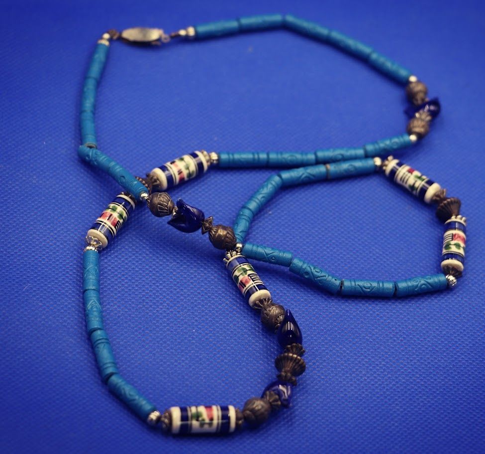 Rare Collection of Blue Antique Trade Beads