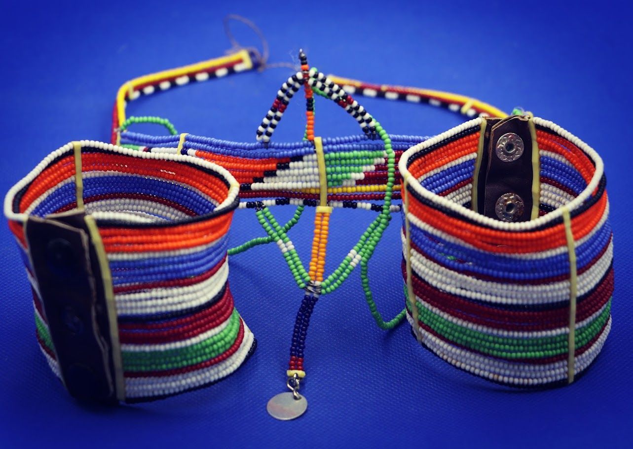 African Bracelet with Multicolored Maasai Seed Beads