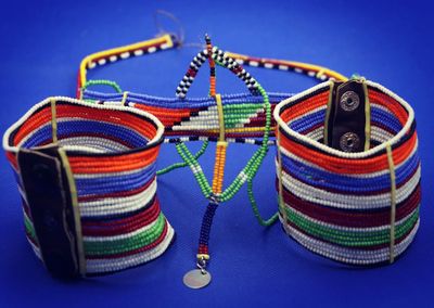 African Bracelet with Multicolored Maasai Seed Beads