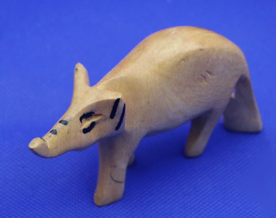 Wooden Tapir Figurine