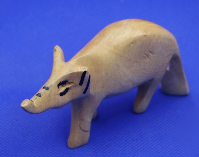 Wooden Tapir Figurine