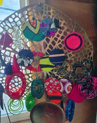 African Colorful Sun Earrings