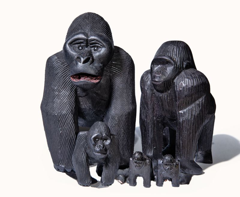 Wooden Gorilla Sculpture
