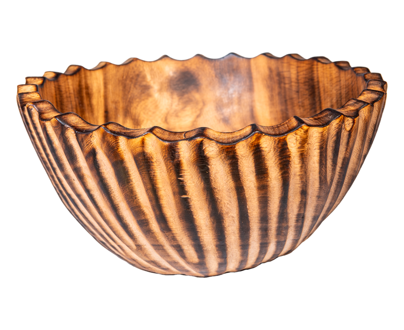 Handcrafted Mvule Wood Serving Bowl Large