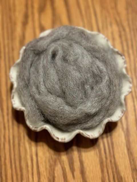 Wool Roving - 4 oz - Grey Heather