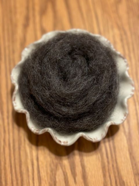 Wool Roving - 4 oz - Black Heather