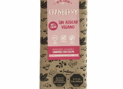 Chocolate Barra Cranberries Sin Azúcar