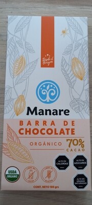 Barra de Chocolate Orgánico 70% Manare