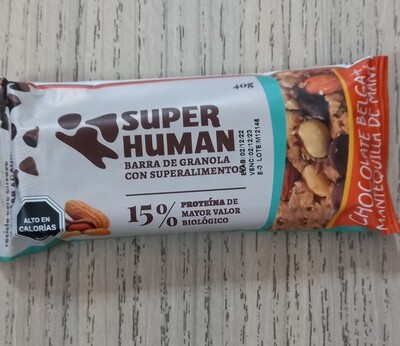 Barra Super Human Sin Azúcar Chocolate Belga