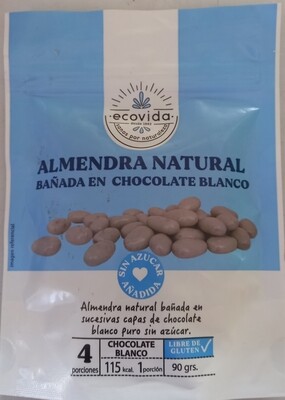 Almendra Natural Bañadas en Chocolate Blanco