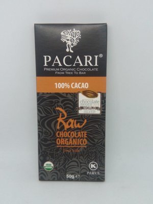 Pacari Raw Chocolate 100% cacao Org 50 grs.