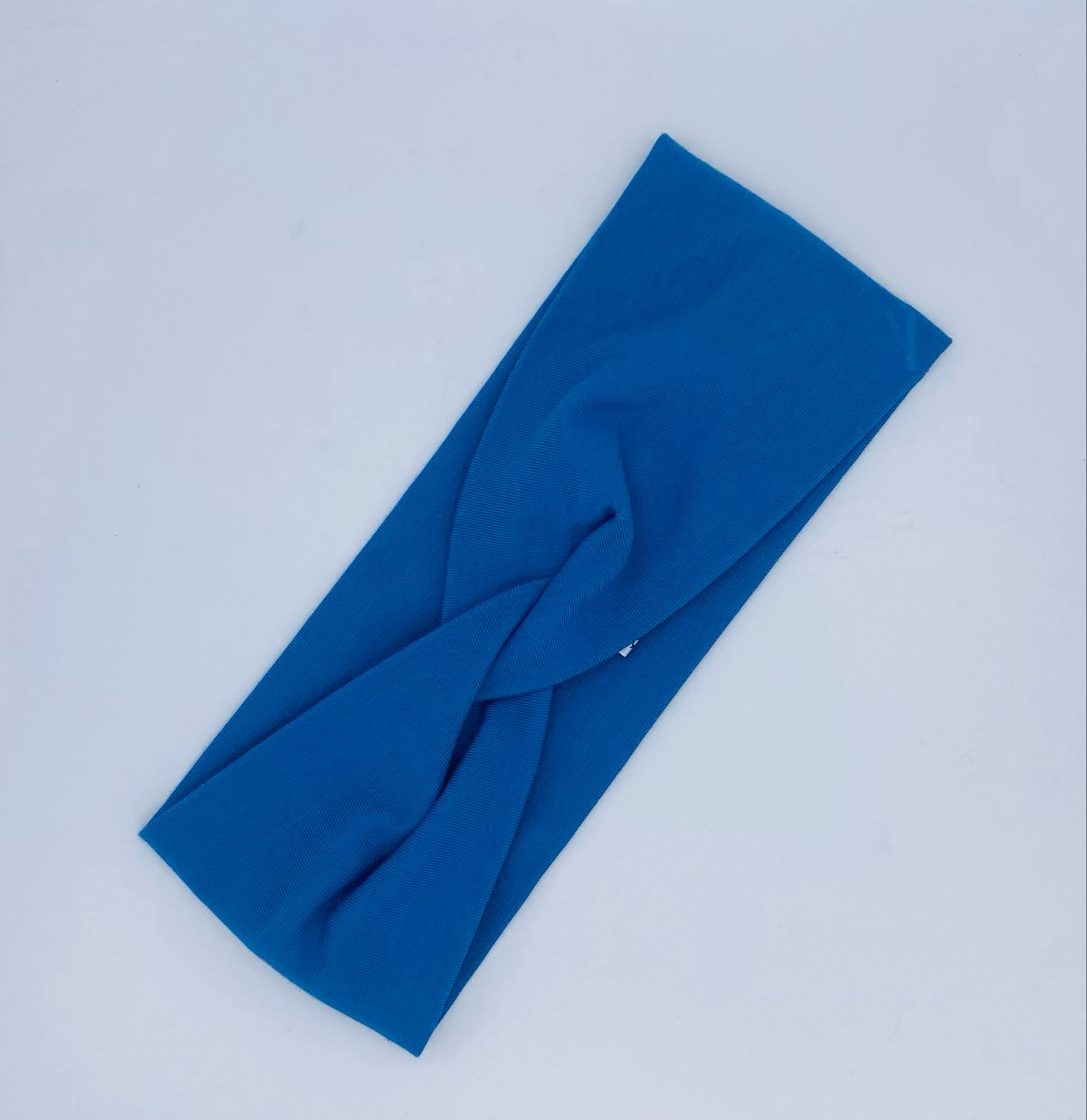 Knoten Stirnband in Rauchblau Gr 50-52