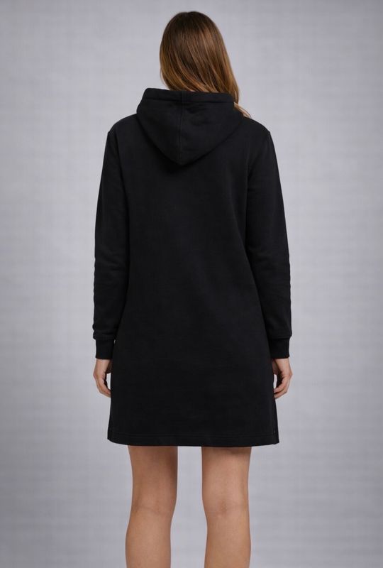 Shock Flame Skull Hoodie Dress Black