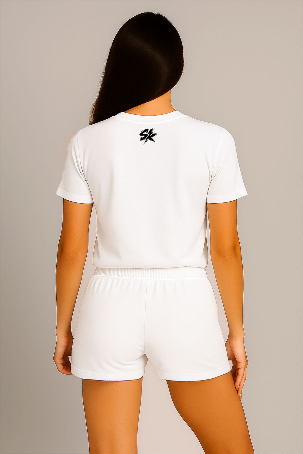 Shock Neon Skull Queen T-shirt White