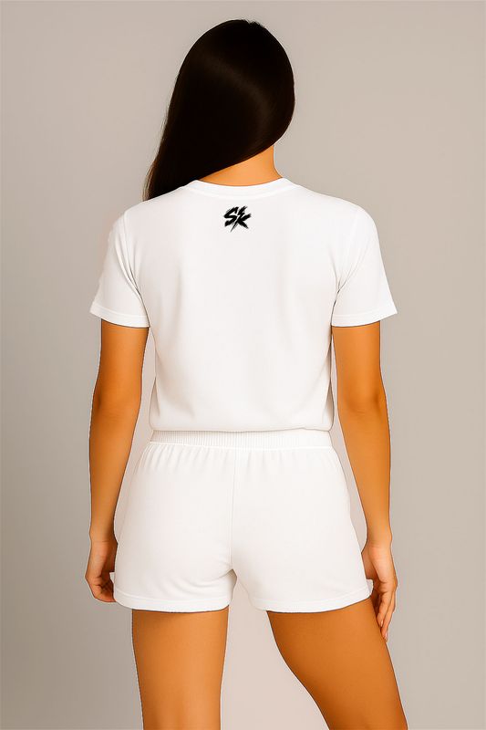Shock Neon Skull Queen T-shirt White