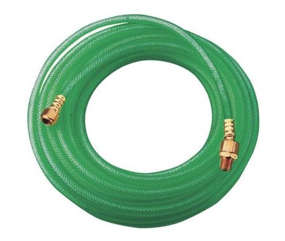 Air hose 1/4&quot; x 100&#39; green polyurethane w/ 1/4&quot; ends