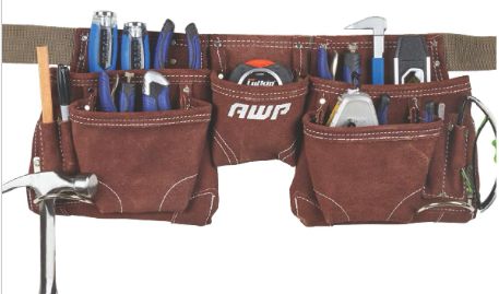 suede leather tool apron