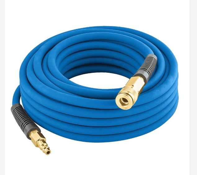Air hose 1/4" x 100' blue rubber w/ 1/4" ends