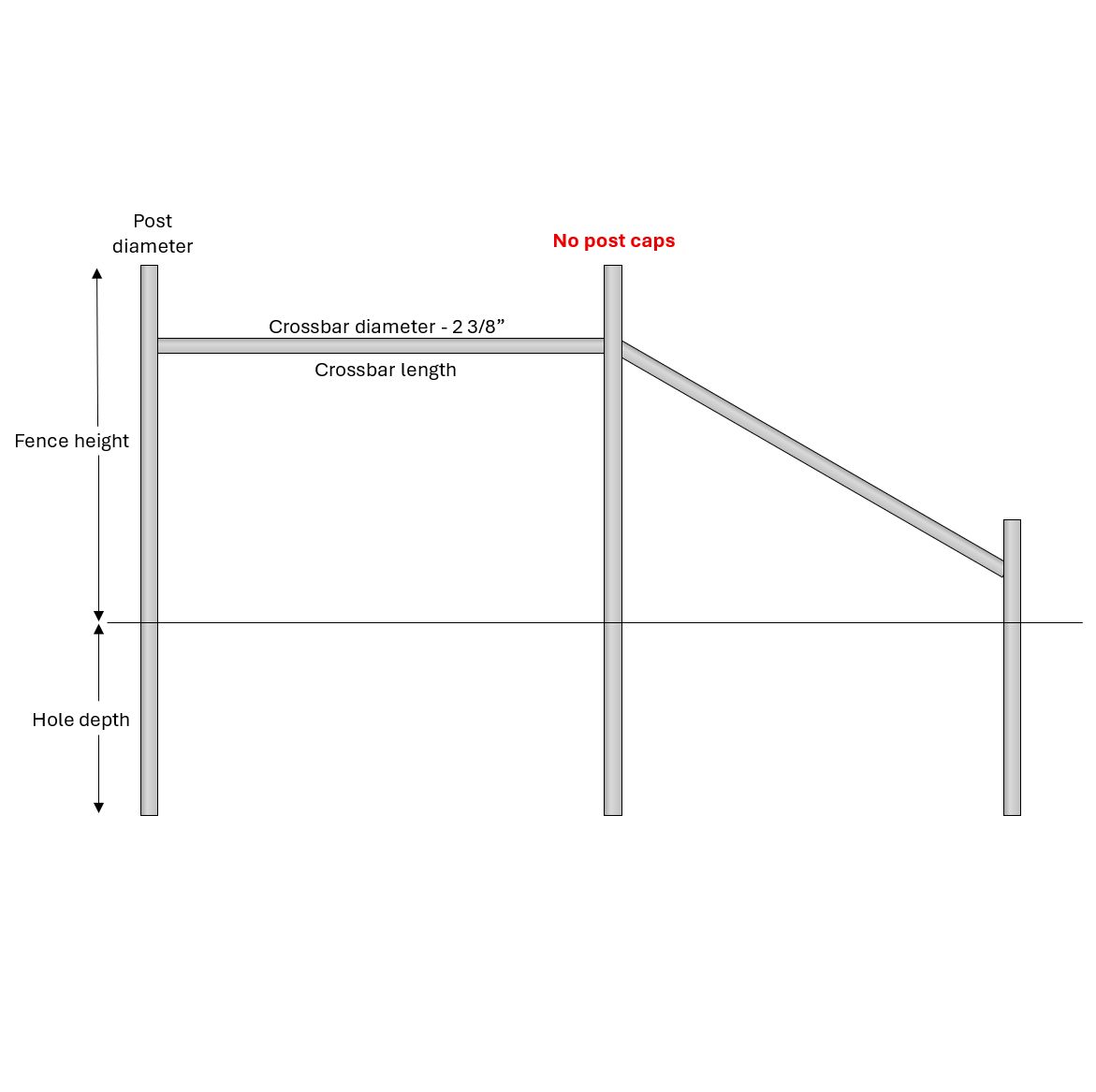 2 7/8" Galvanized Deadman H Brace