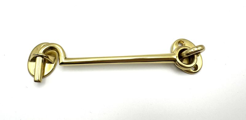 Samuel Heath Oval Medium 6&quot; Cabin Hook - Polished Brass (CLEARANCE)