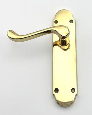 Oakley Lever Latch on Back Plate -  Polished Brass (CLEARANCE)