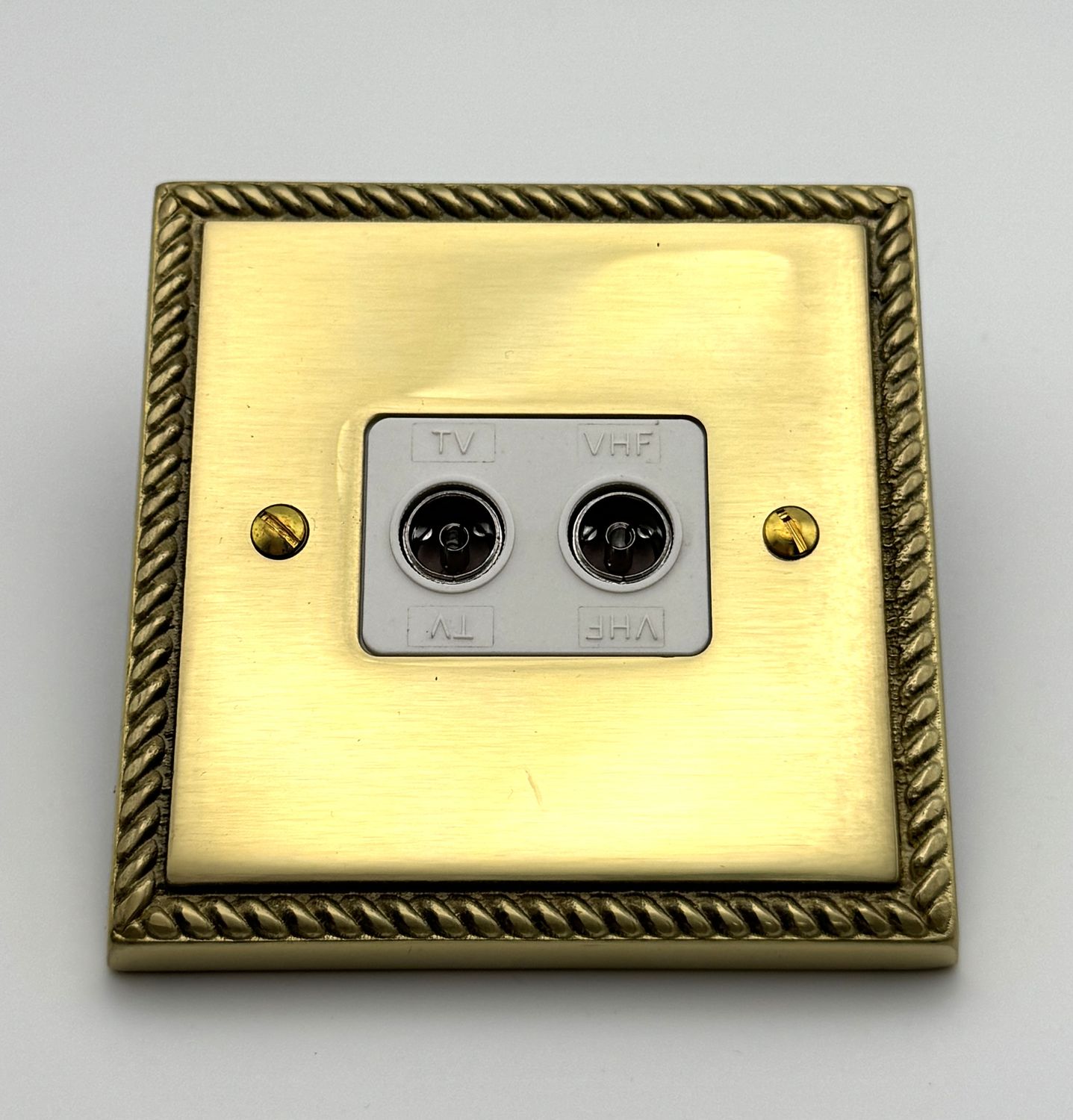 Heritage Brass  Georgian TV/FM Socket Brass (CLEARANCE)