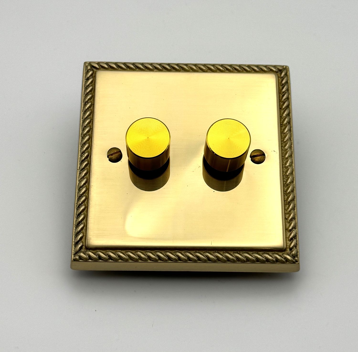 Heritage Brass 2 Gang 400W Dimmer - Polished Brass (CLEARANCE)