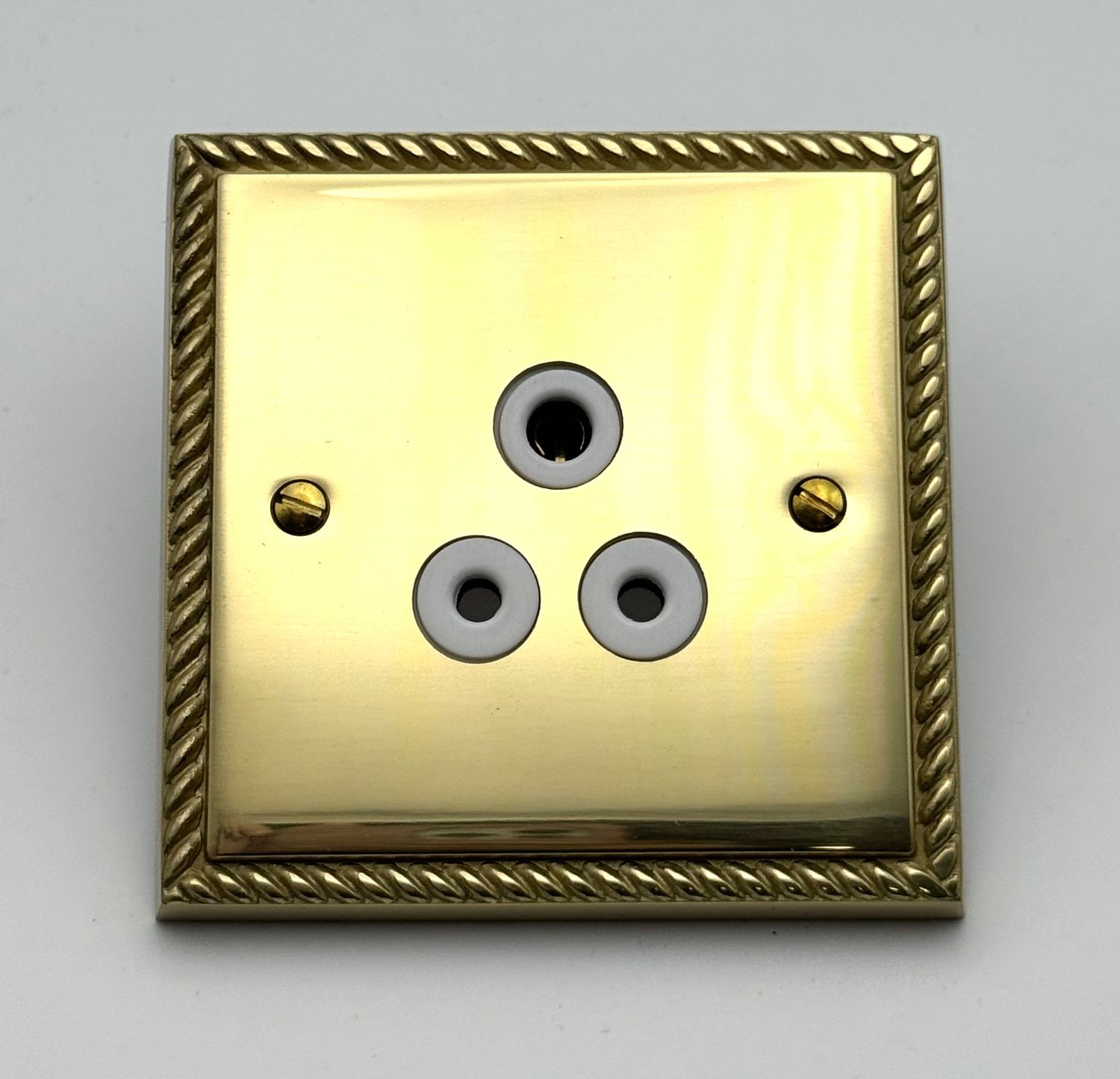 Heritage Brass Georgian 5 amp 3 pin Socket - Polished Brass (CLEARANCE)