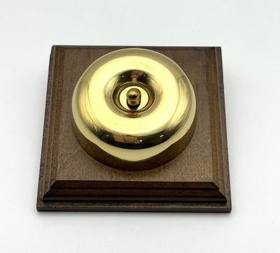 Heritage Brass 1 Gang Dome Dolly Brass/Mahogany - (CLEARANCE)