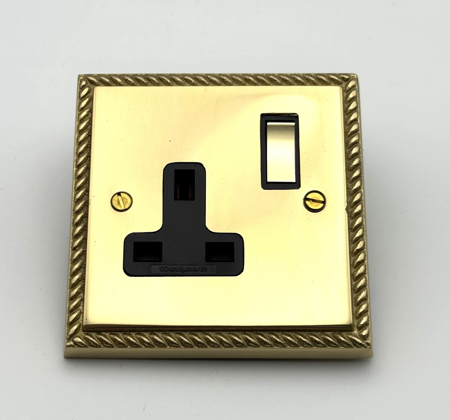 Heritage Brass Georgian 13 amp 1 Gang Socket - Polished Brass (CLEARANCE)
