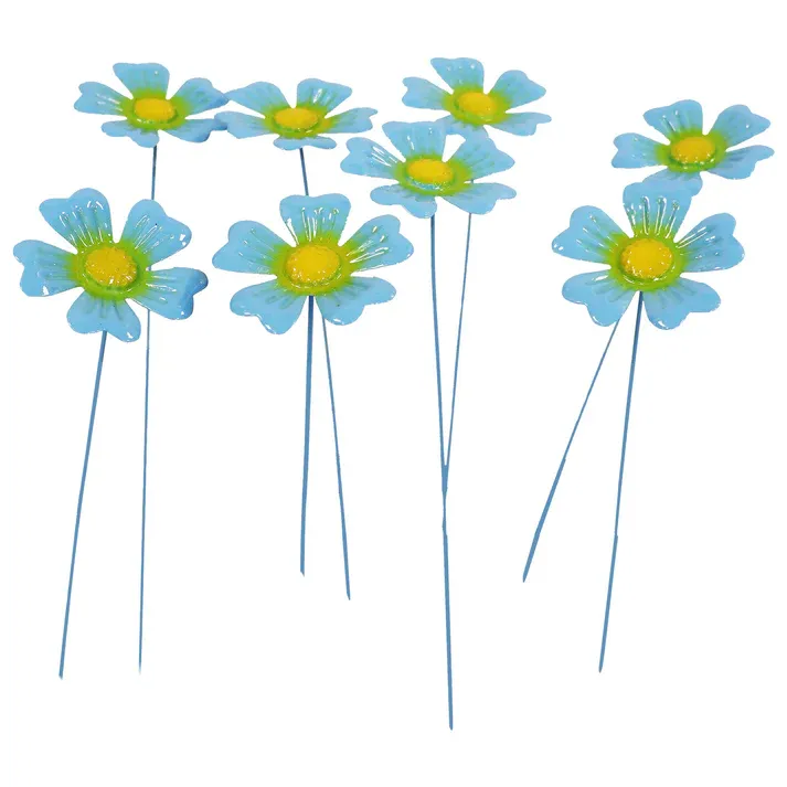 Small Metal Forget Me Not Garden Stake Flowers
