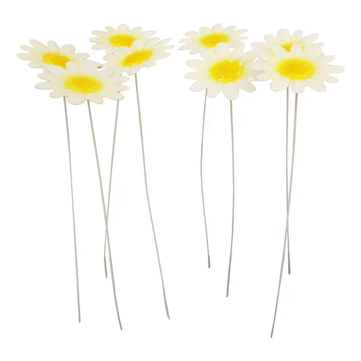 Small Metal Daisy Garden Stake Flowers
